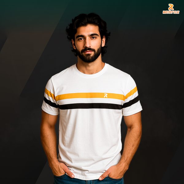 Roystyle White Golden Black T-Shirt