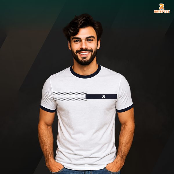 Roystyle White Nevy Blue T-Shirt