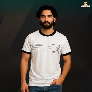 Roystyle White Black Print T-Shirt